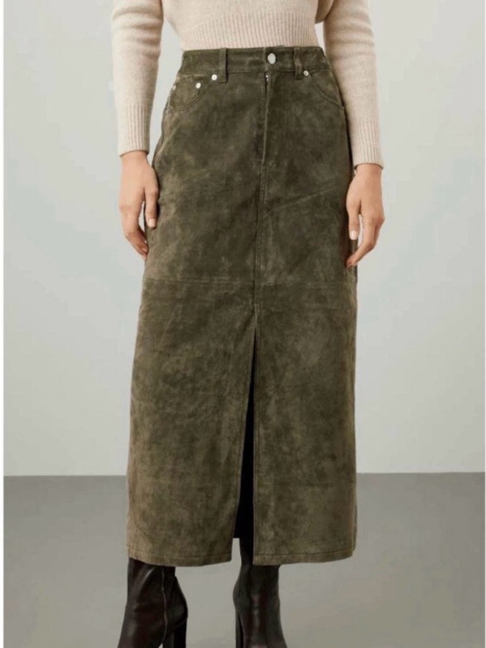 Blank NYC Sold out Hunter Green Suede Maxi Skirt